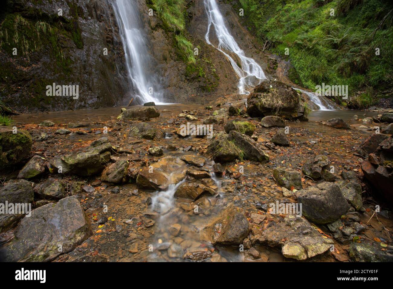 Grey Mare's Tail waterfall, Llanrwst, Snowdonia, North Wales Stock Photo