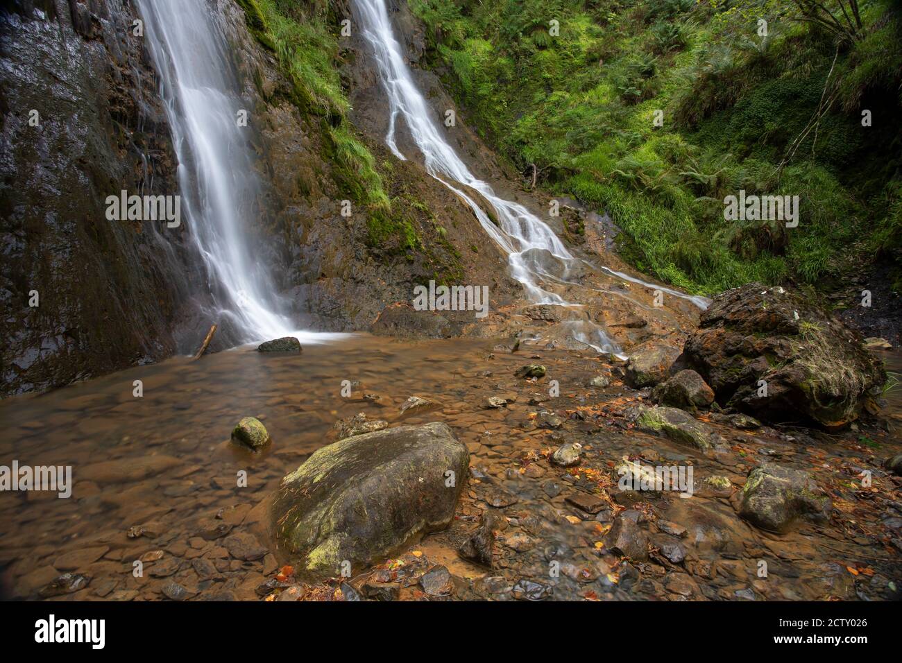 Grey Mare's Tail waterfall, Llanrwst, Snowdonia, North Wales Stock Photo