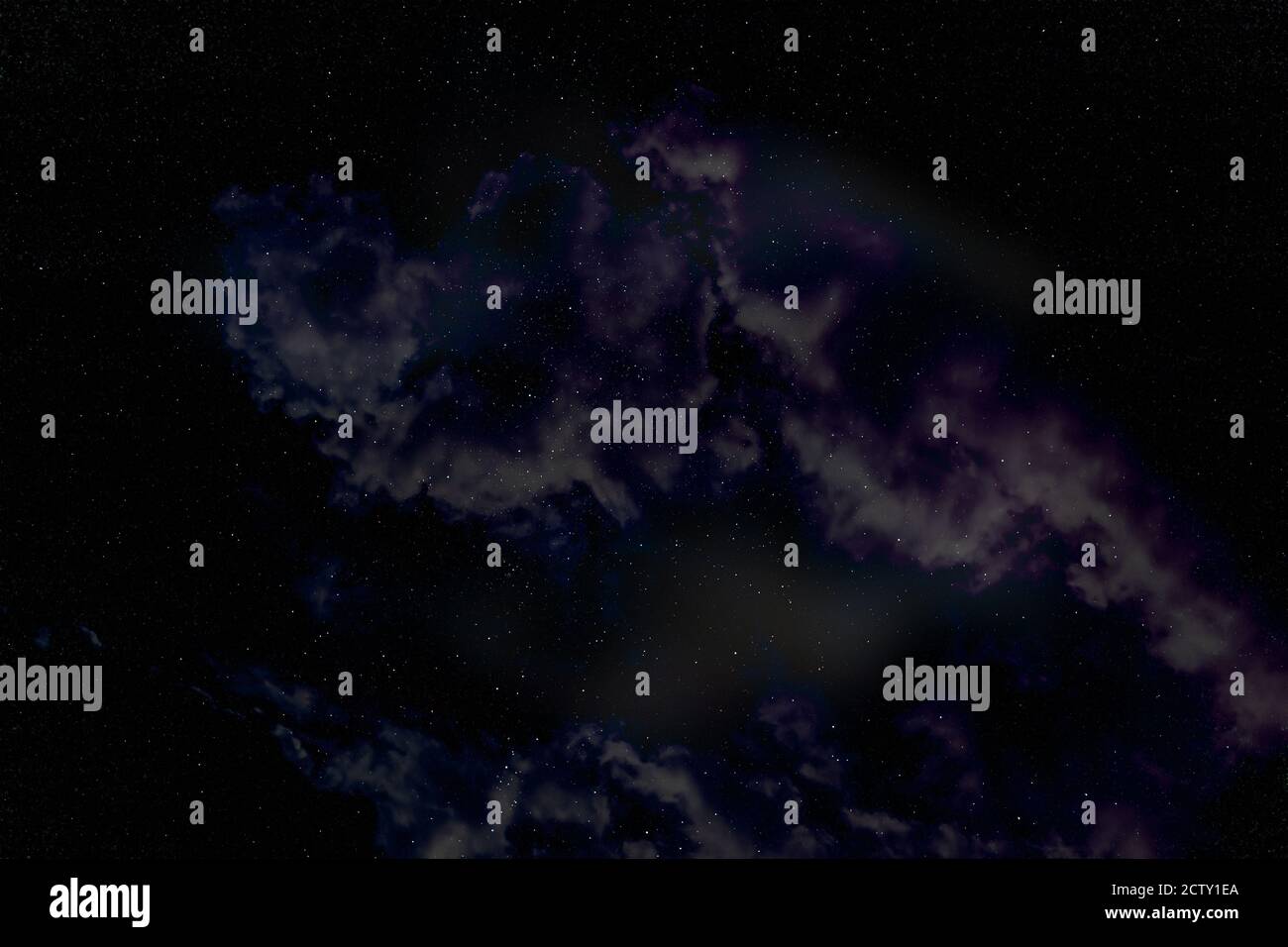 Night sky with stars and clouds in blue and purple color. Astro photo ...