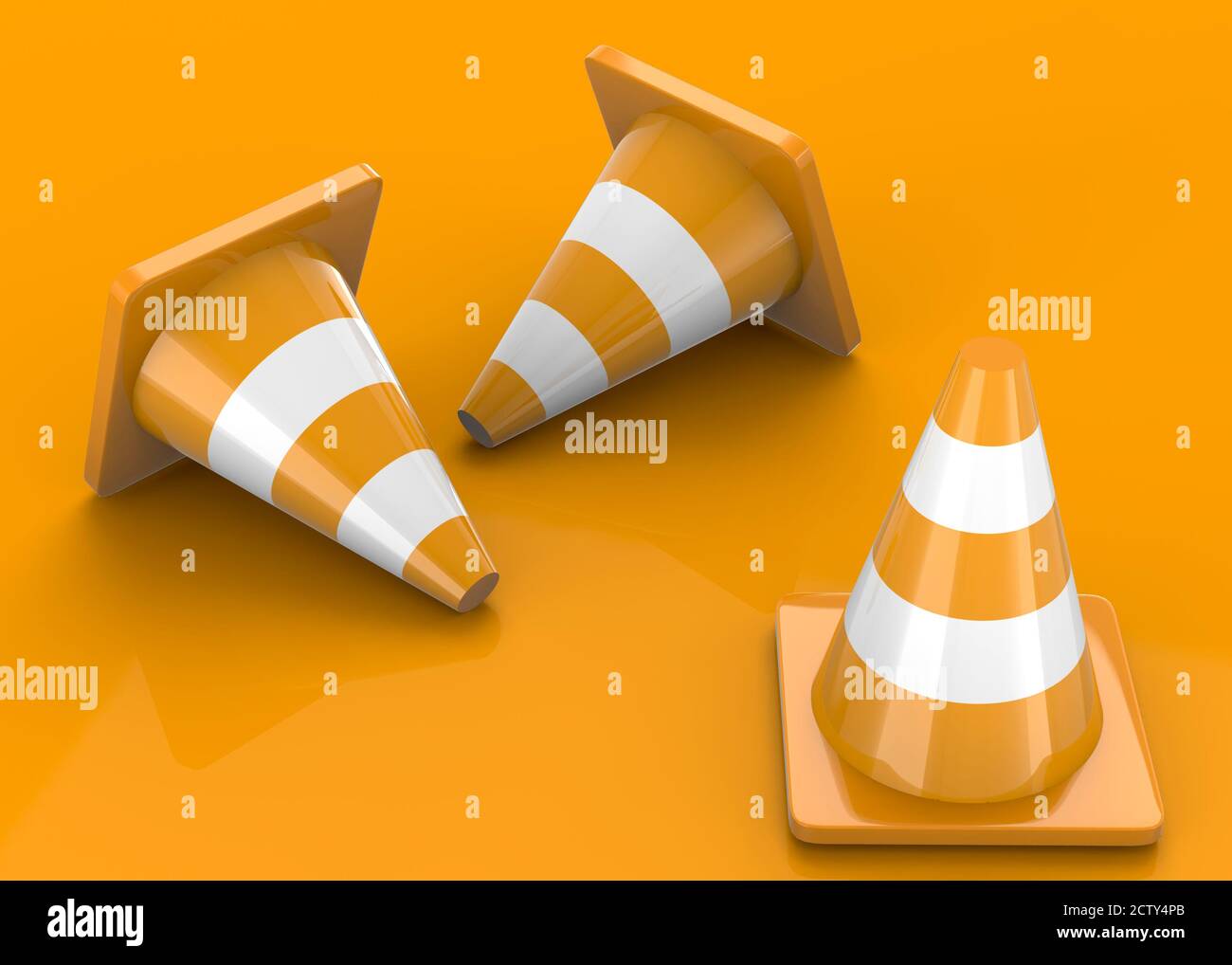 Traffic Cones - 3D Stock Photo