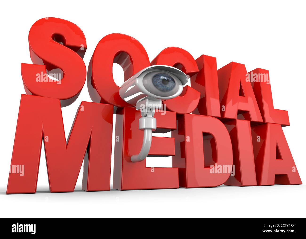 Social Media Are Spying You - 3D Concept Stock Photo