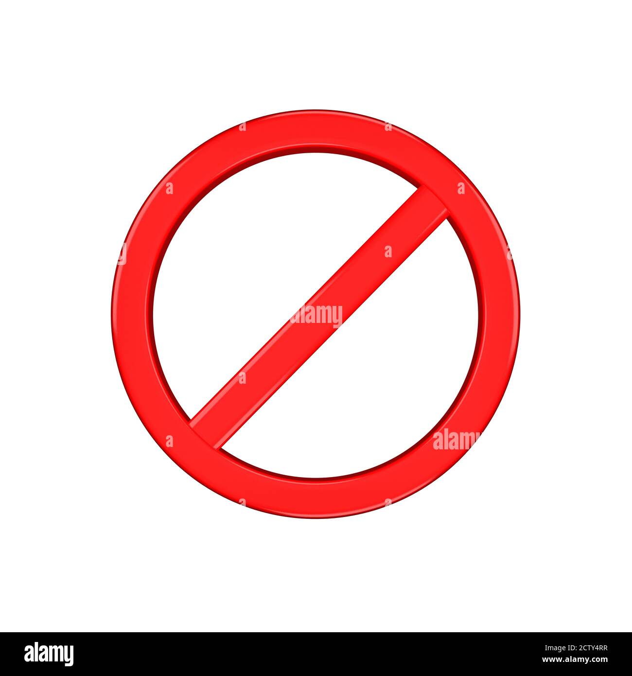 Not Allowed Sign isolated on white Background Stock Photo