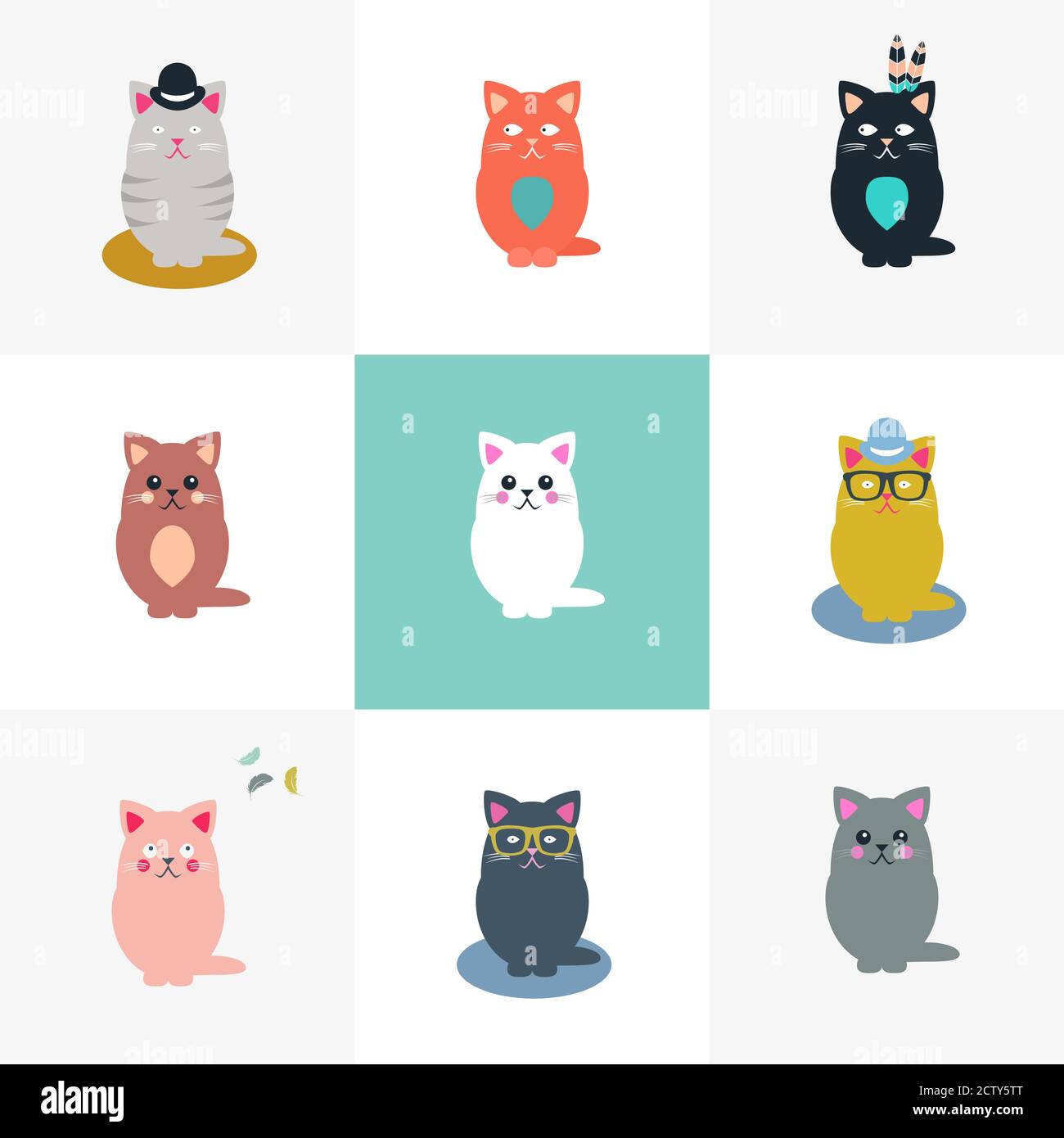 Cat collection Stock Vector