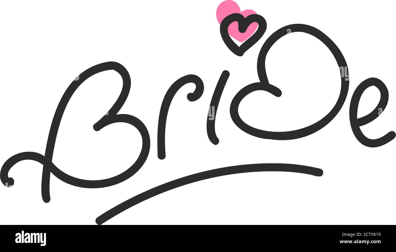 Logotype design about Bride concept. hand lettering text with heart for ...