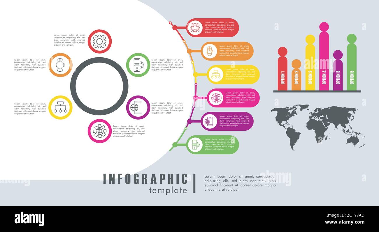 infographic template statistics with earth planet maps vector ...
