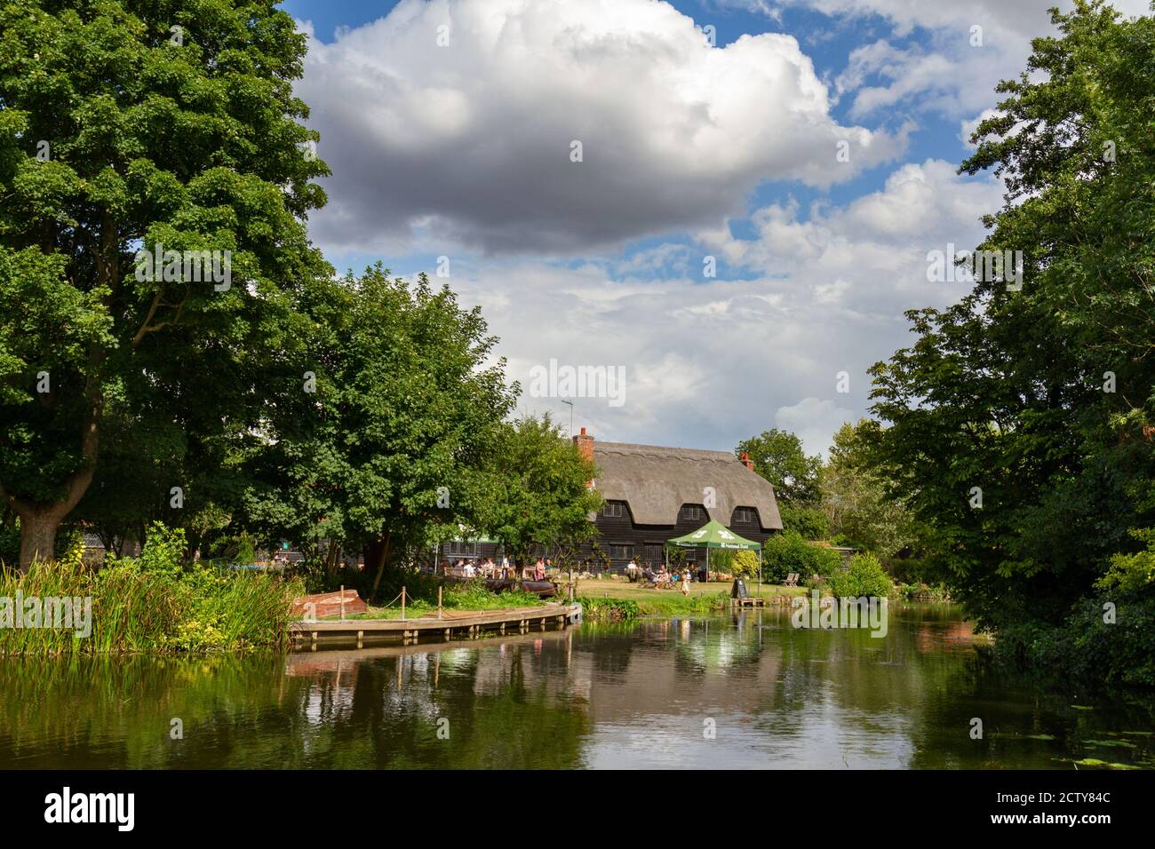 View Along The River Sour Towards Bridge Cottage And Flatford Mill East Bergholt Suffolk Uk