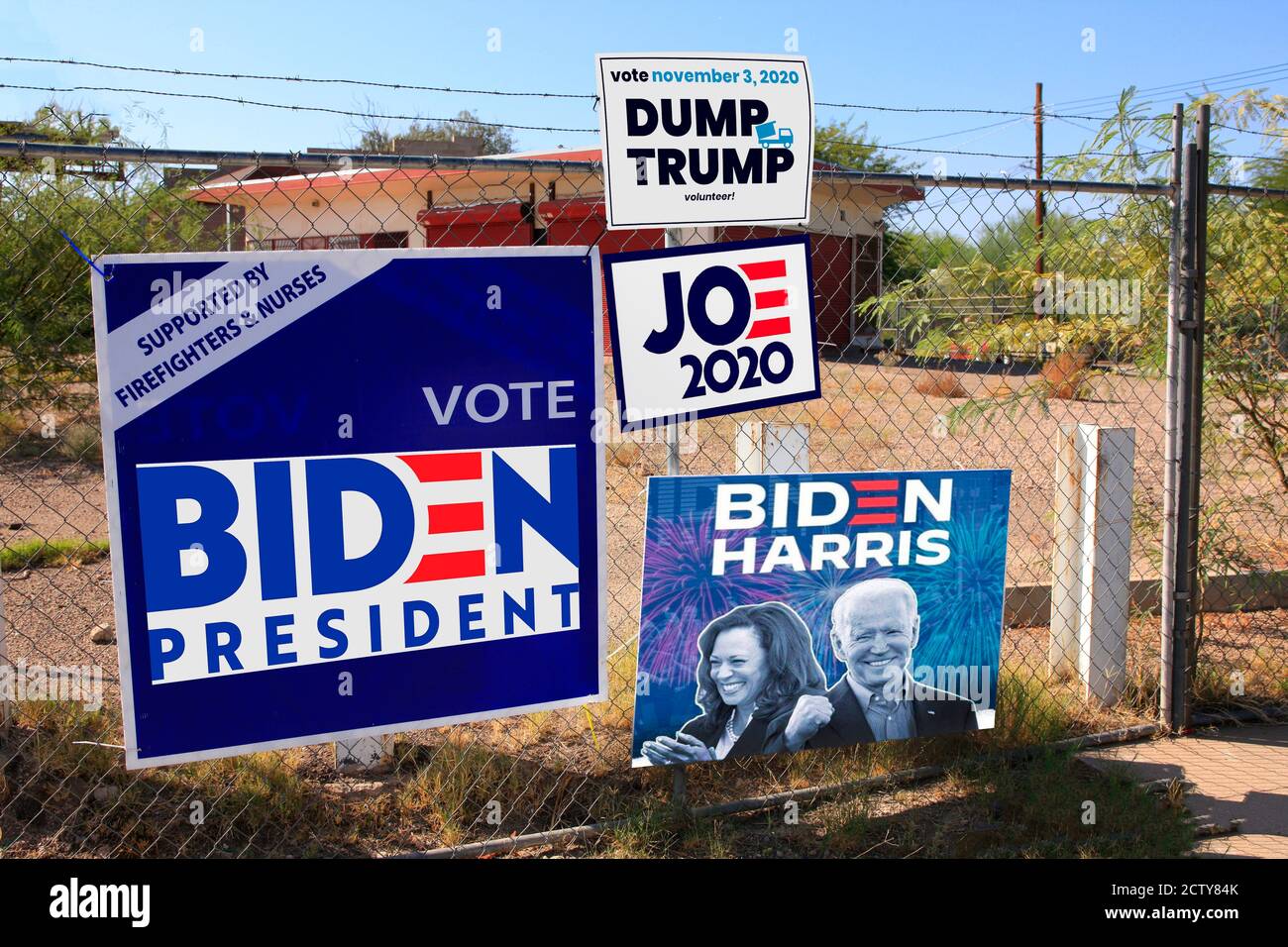 Biden and Harris placards for the 2020 election Stock Photo