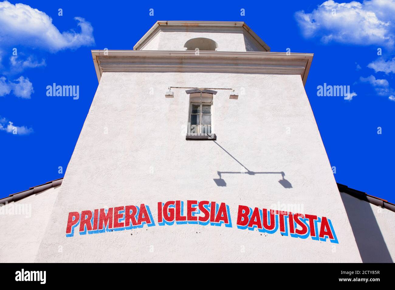 Primera Iglesia Bautista - First Mexican Baptist Church on S Stone Ave in Tucson, AZ Stock Photo
