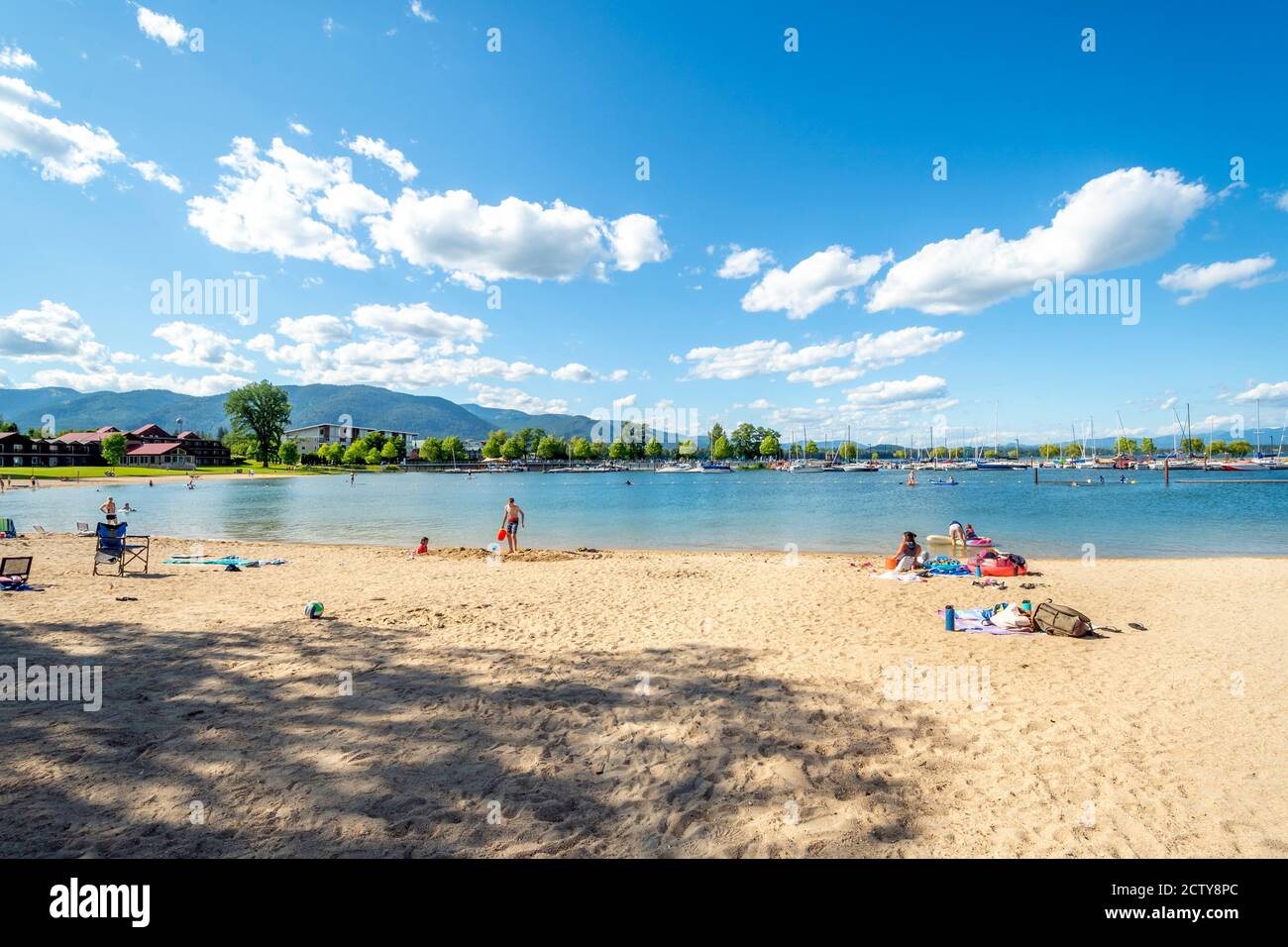 The sandy beach along Lake Pend Oreille and Sand Creek at the mountain