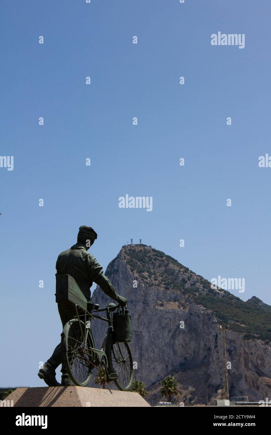 Gibraltar, UK 07/10/2010 Monument to Spanish workers in Gibraltar A