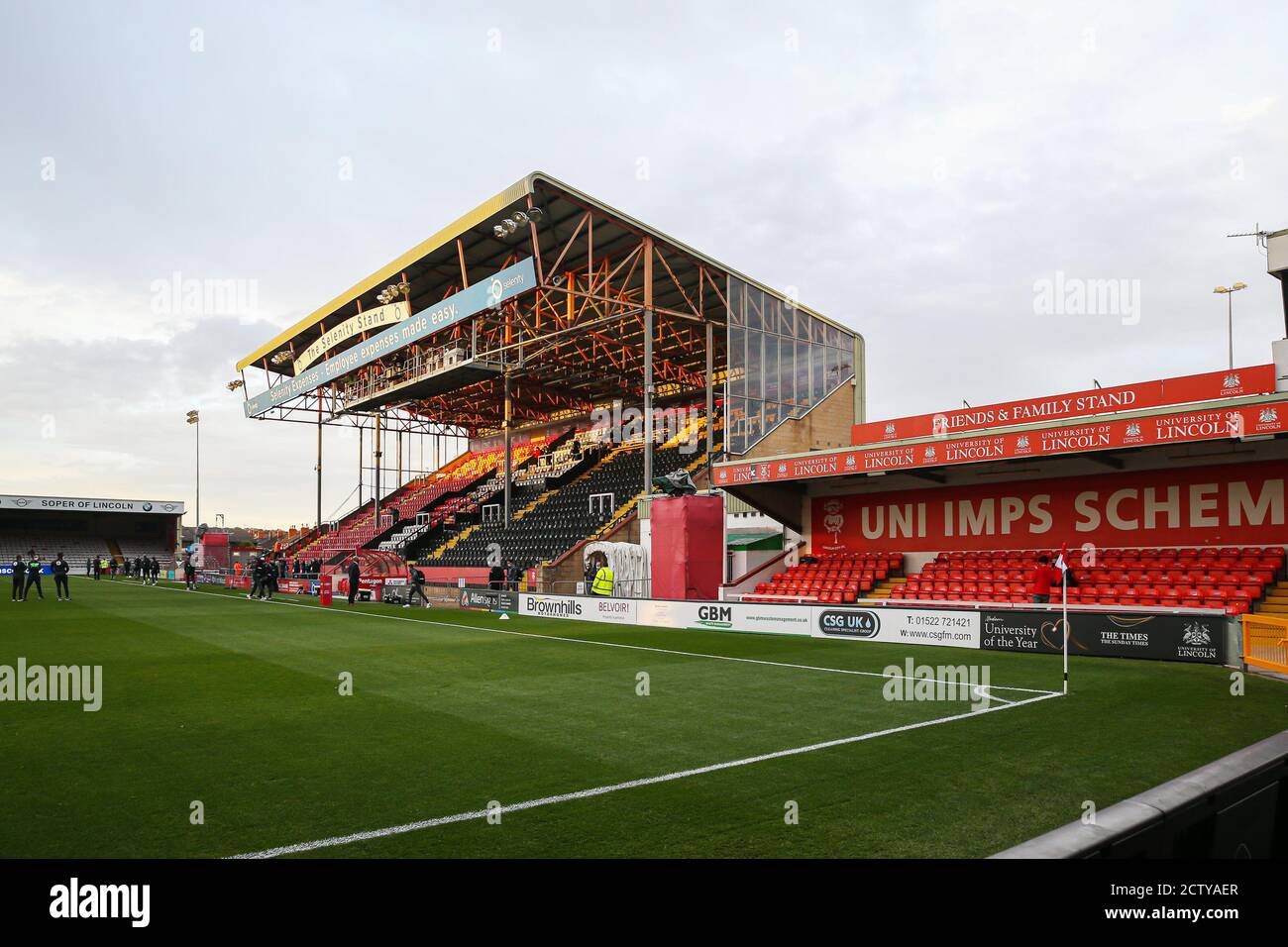 General view ahead of the English League Cup, EFL Carabao Cup, football match between Lincoln City and Liverpool on September 24, 2020 at Sincil Bank Stock Photo