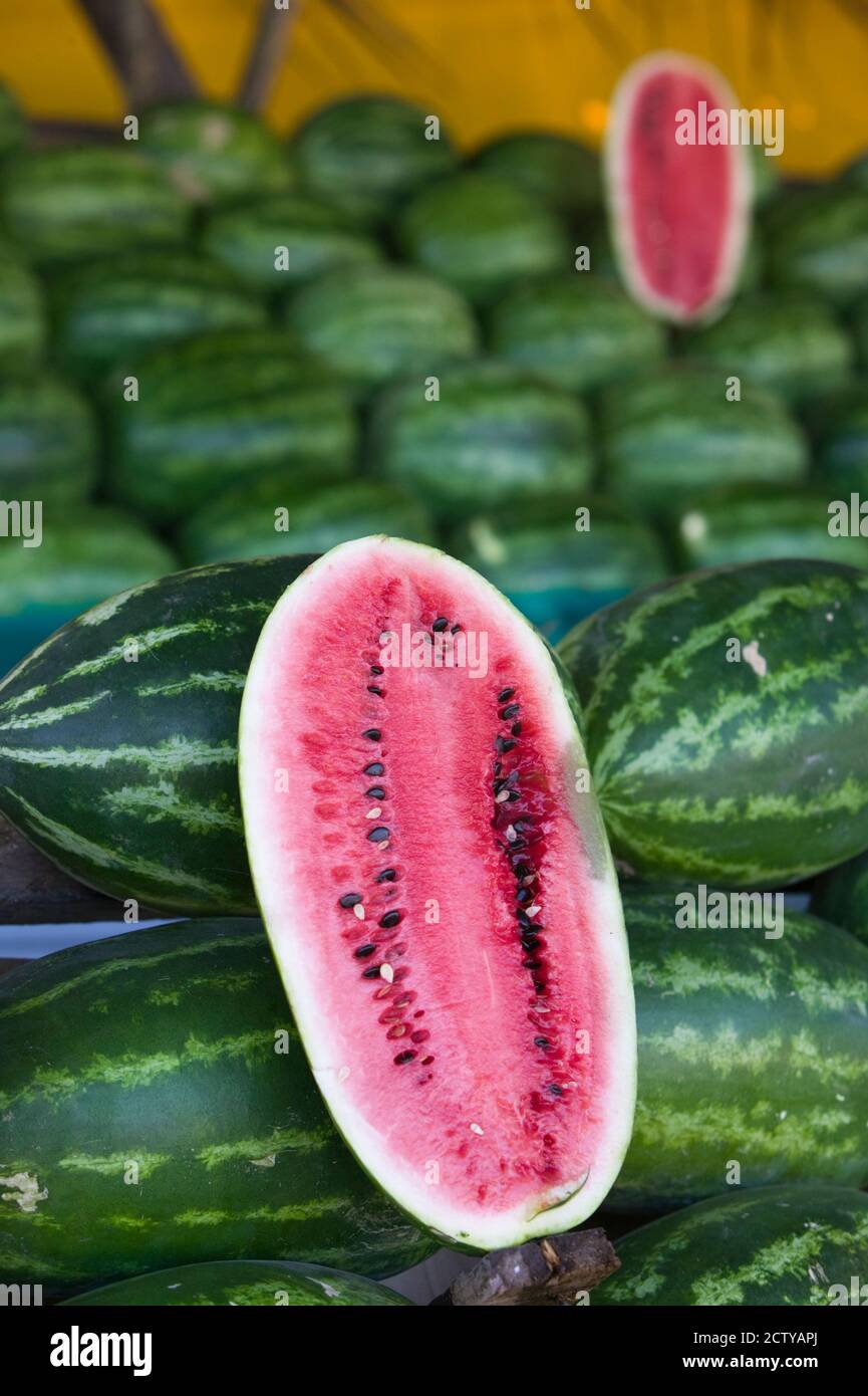Watermelon stand, Colima, Mexico Stock Photo Alamy