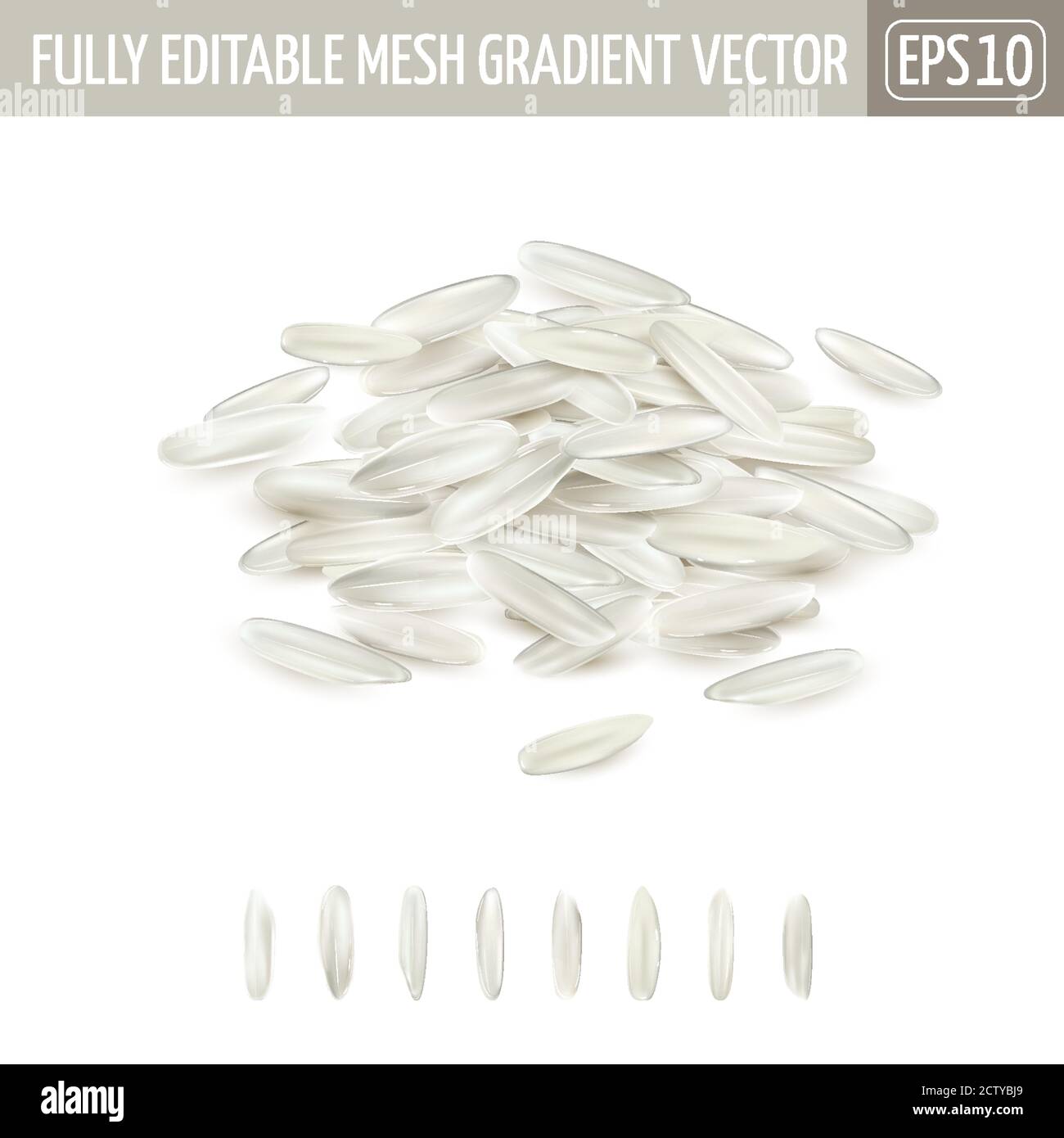 Small pile of long grain white rice Stock Vector Image & Art Alamy