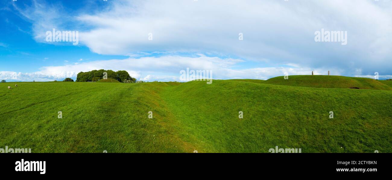 Lia Fail stone on a hill, Hill of Tara, County Meath, Republic of Ireland Stock Photo