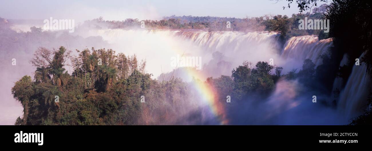 Waterfall after heavy rain, Iguacu Falls, Argentina-Brazil Border Stock Photo