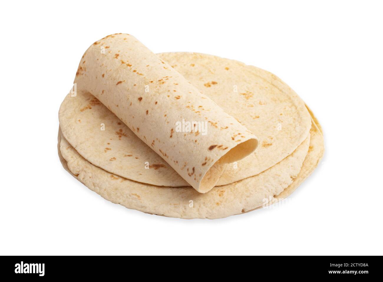 Round Flat Bread isolated on white background Stock Photo Alamy