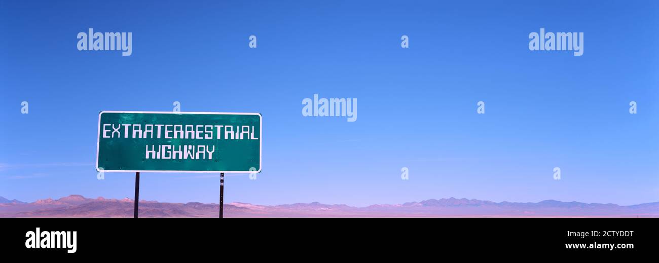 Extraterrestrial Highway sign, Area 51, Nevada, USA Stock Photo