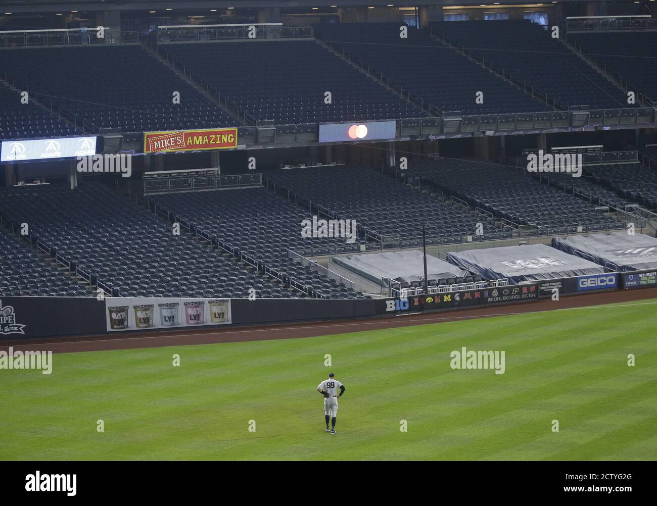 Behind home plate at the new Yankee Stadium during Opening Week, April 2009  Stock Photo - Alamy