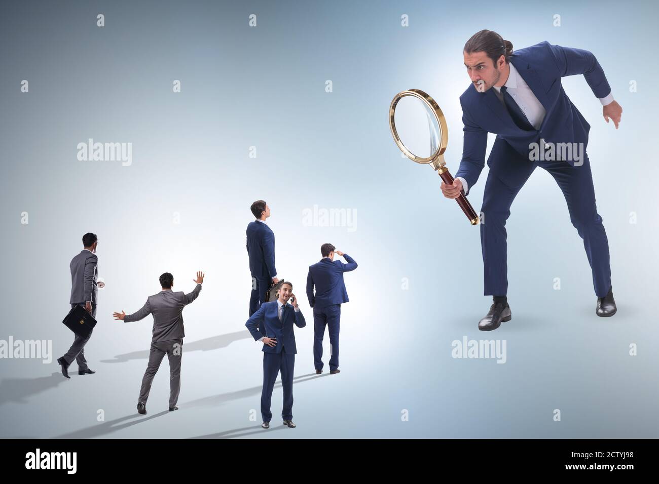 Concept of employee monitoring by the boss Stock Photo - Alamy