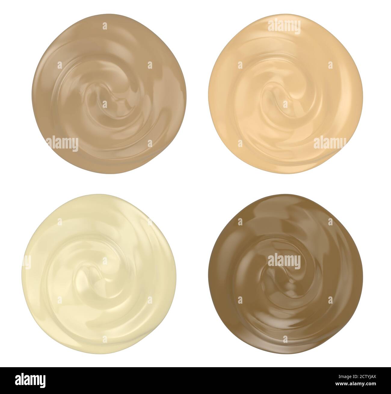 3d rendering shades of foundation cream isolated on white Stock Photo ...