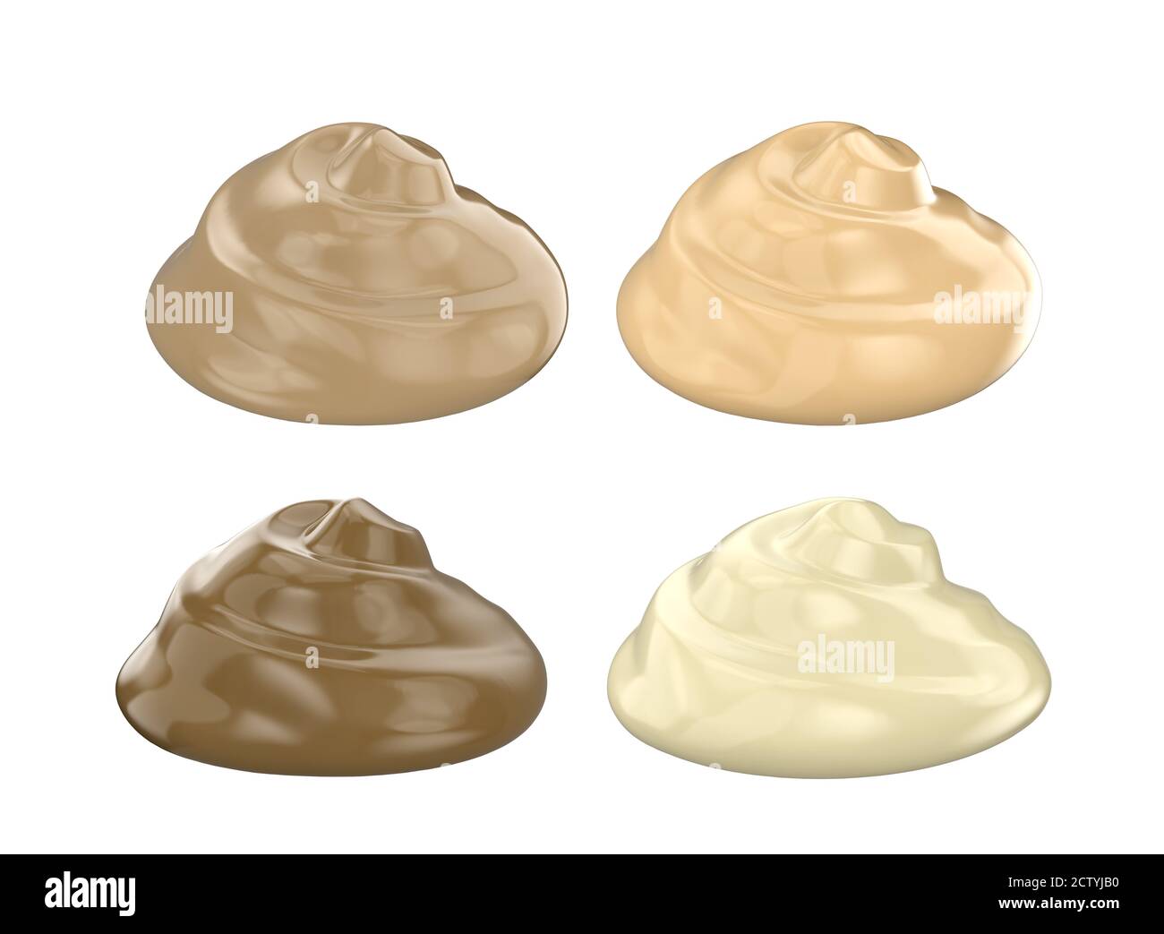 3d rendering shades of foundation cream isolated on white Stock Photo ...