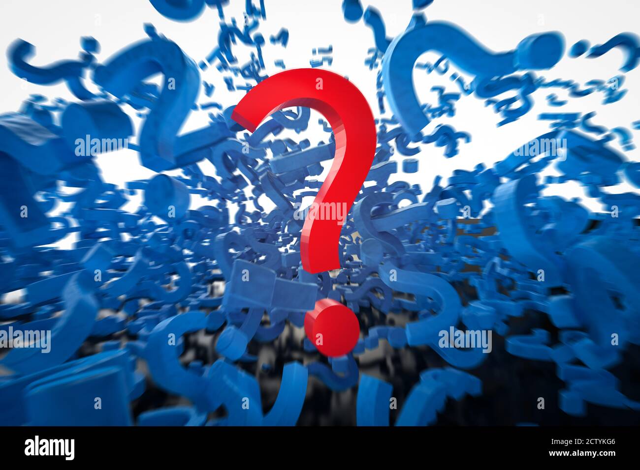 3d rendering blue question mark with red question mark Stock Photo