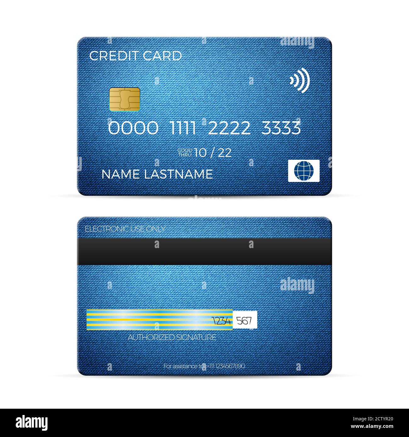 Credit card on a white background. Vector illustration Stock Photo - Alamy