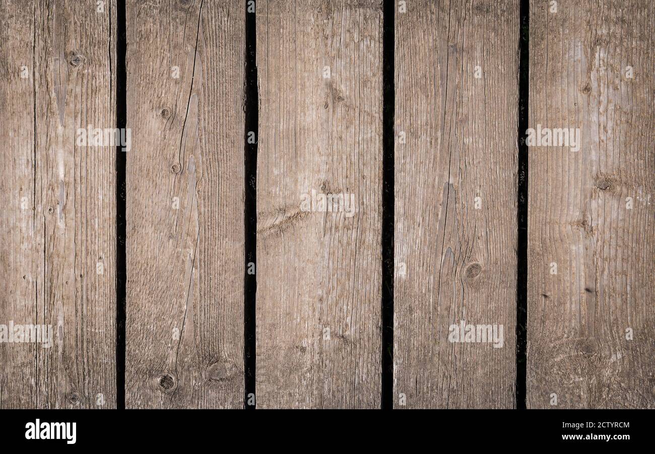 Old natural wood planks texture background. Stock Photo