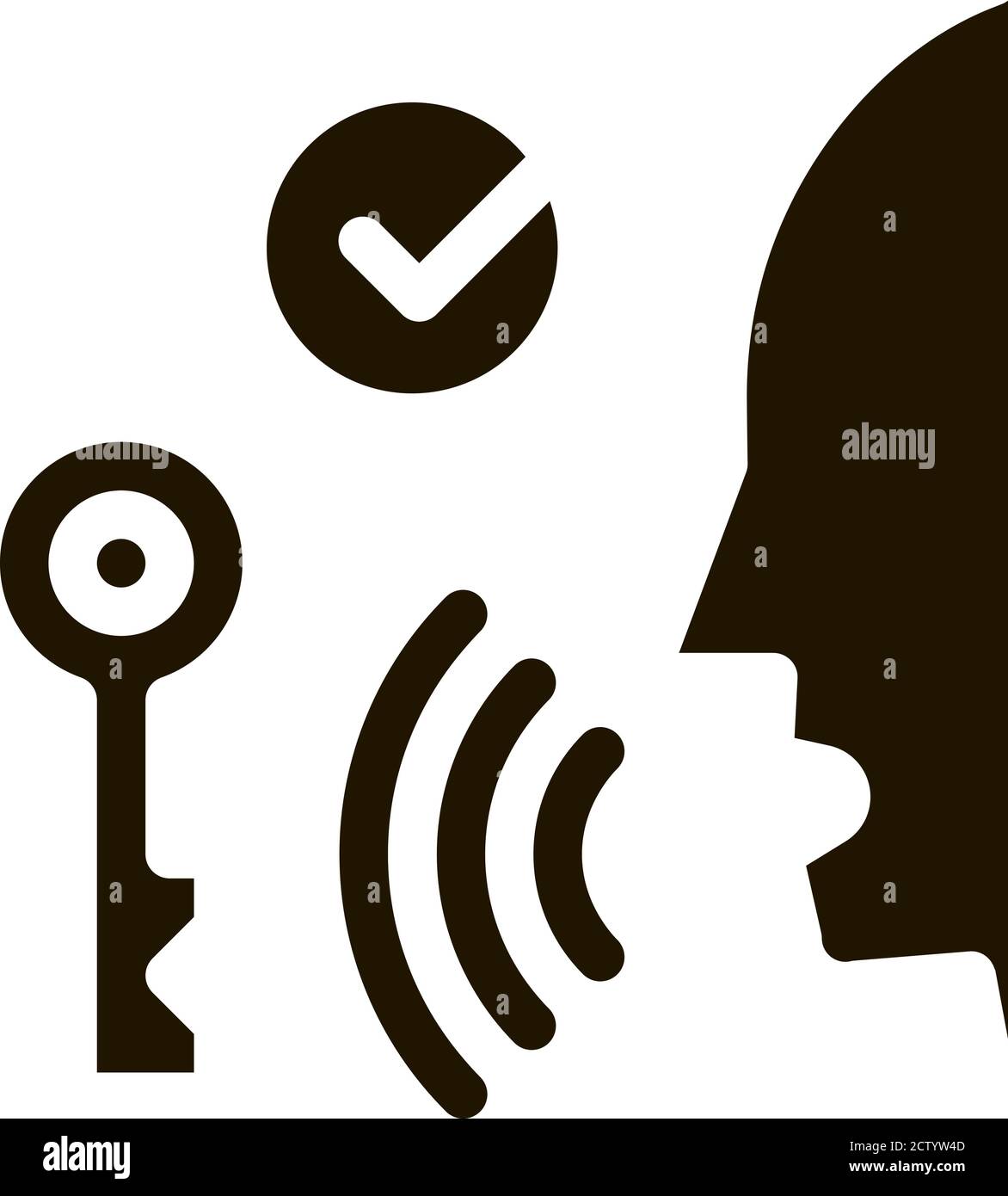 Security System Voice Control Icon Vector Illustration Stock Vector ...