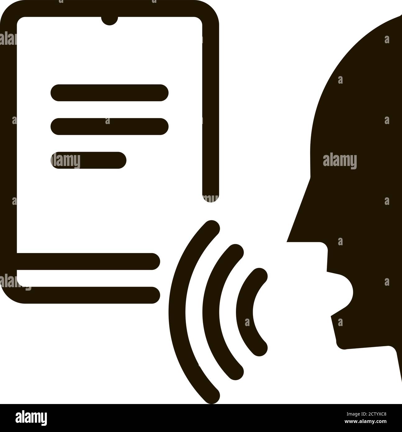 Notebook Human Voice Control Icon Vector Illustration Stock Vector ...