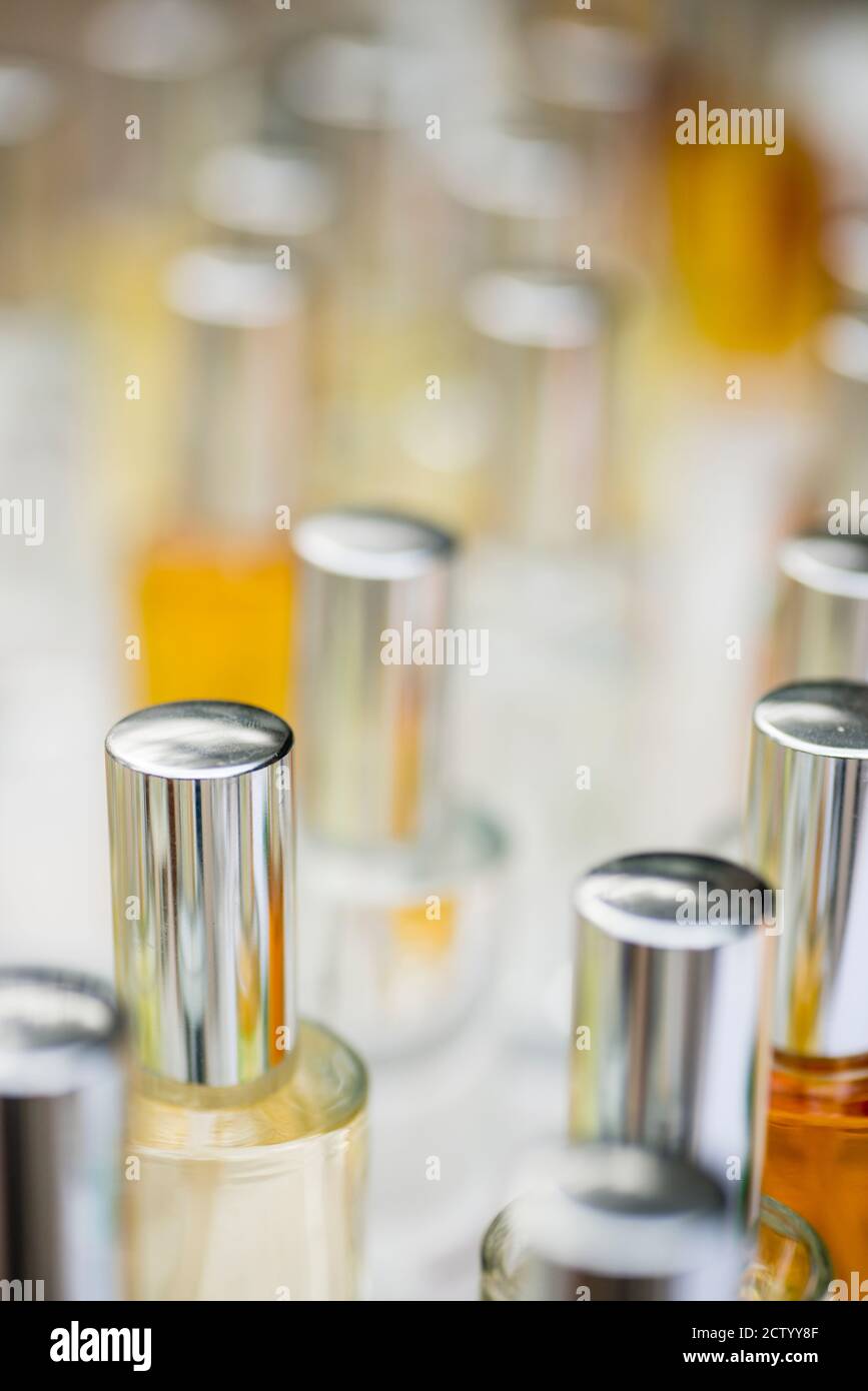 Perfume testers and sprays for scent recognition and culture Stock