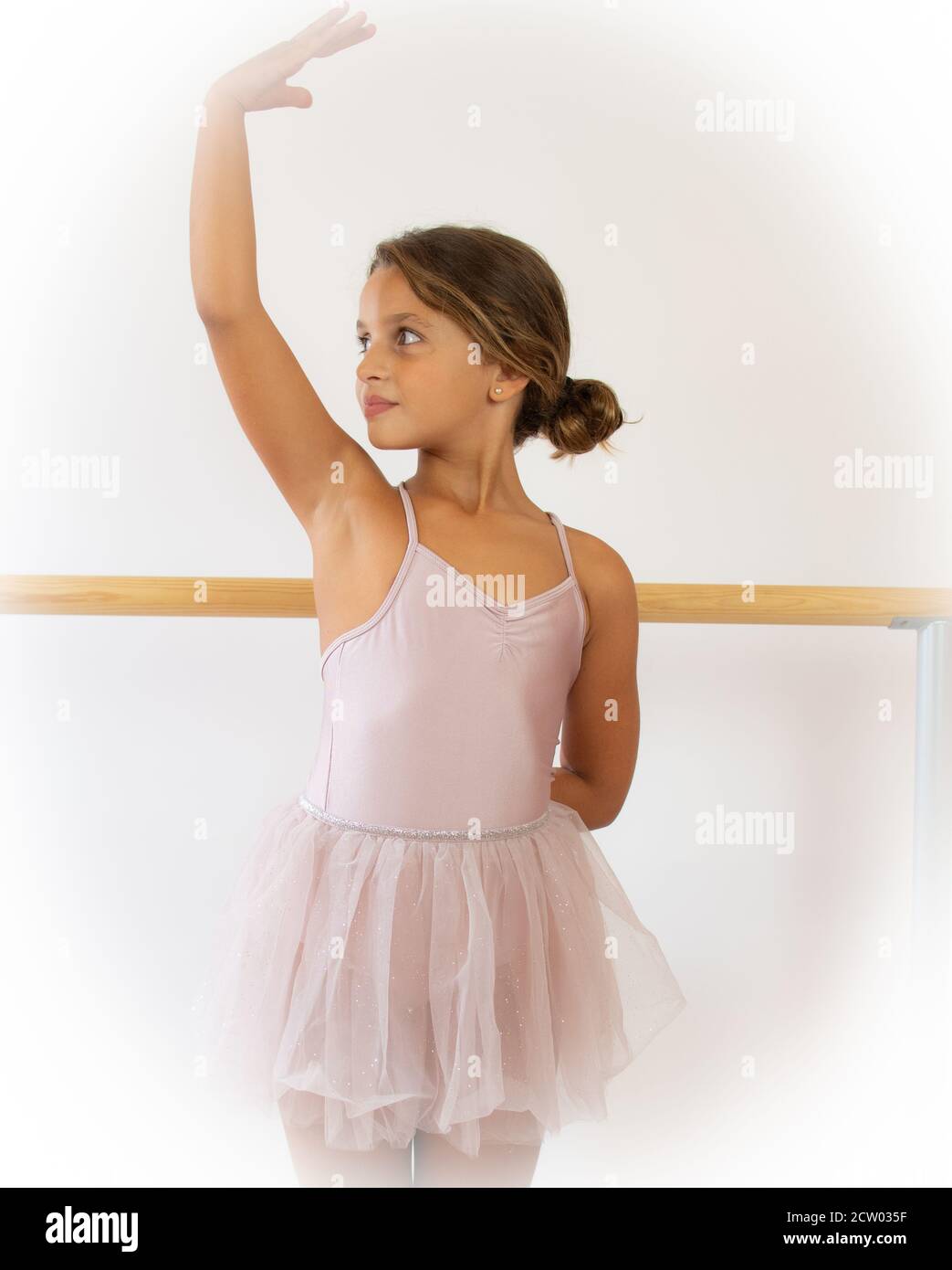 Cute adorable ballerina little girl in pink tutu dance practices ballet  dancing Stock Photo - Alamy