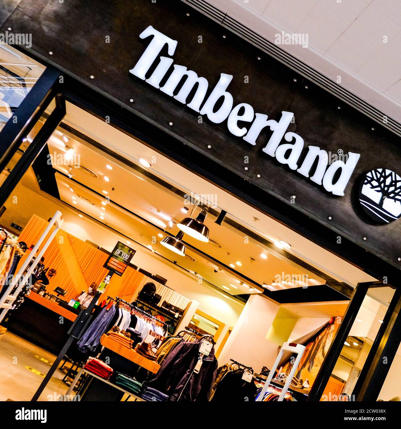 Timberland sign hi-res stock photography and images - Alamy