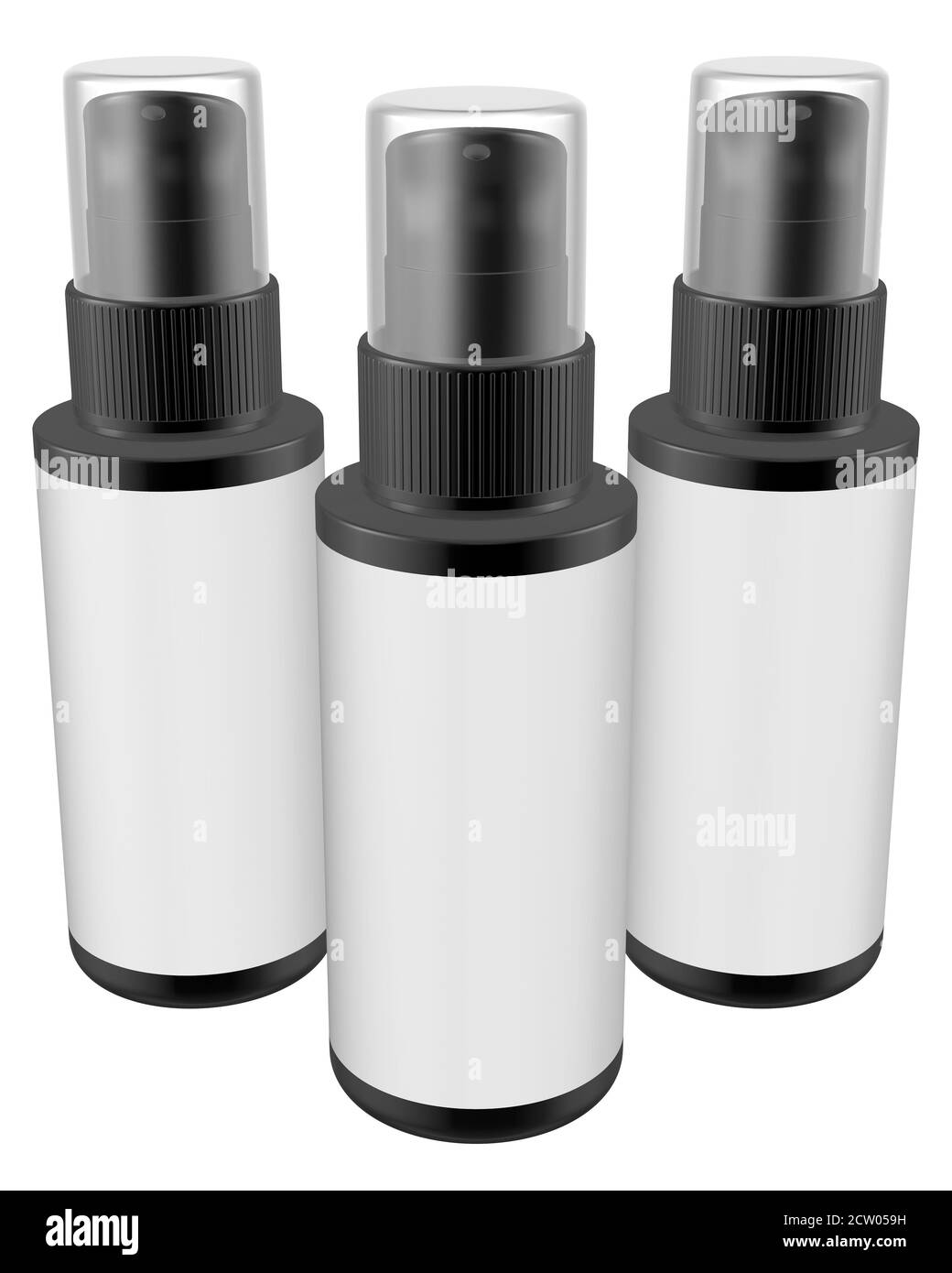 Realistic 3D Glass Spray Bottle Mock Up Template on White Background.3D ...