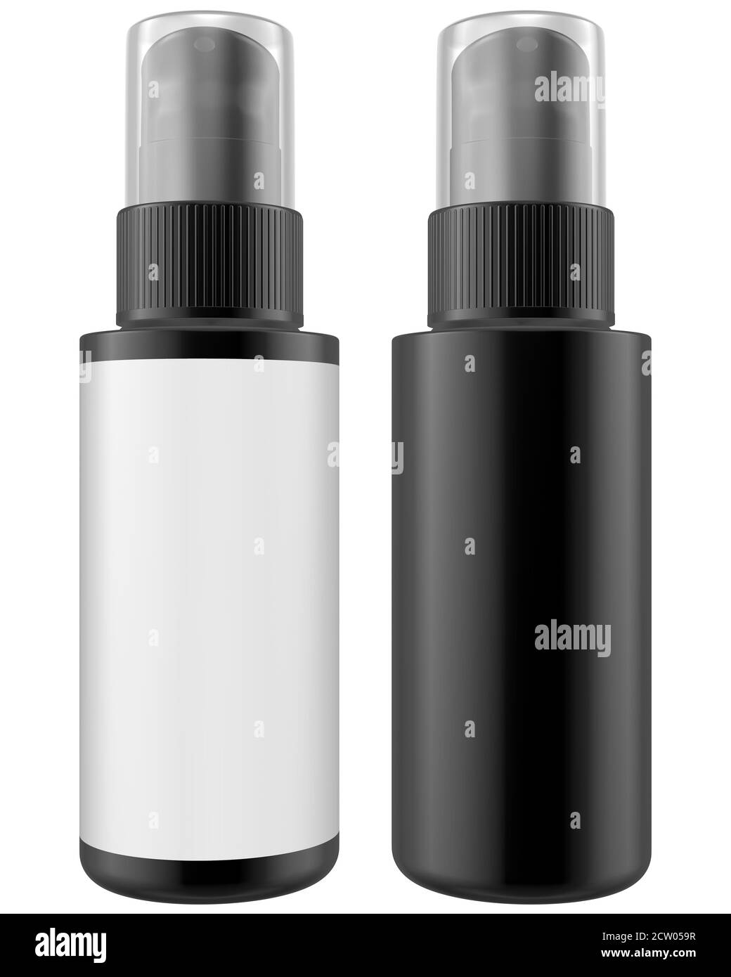 Realistic 3D Glass Spray Bottle Mock Up Template on White Background.3D ...