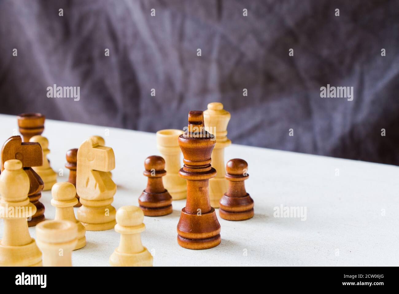 Checkmate and chess figures close-up, boardgame Stock Photo - Alamy