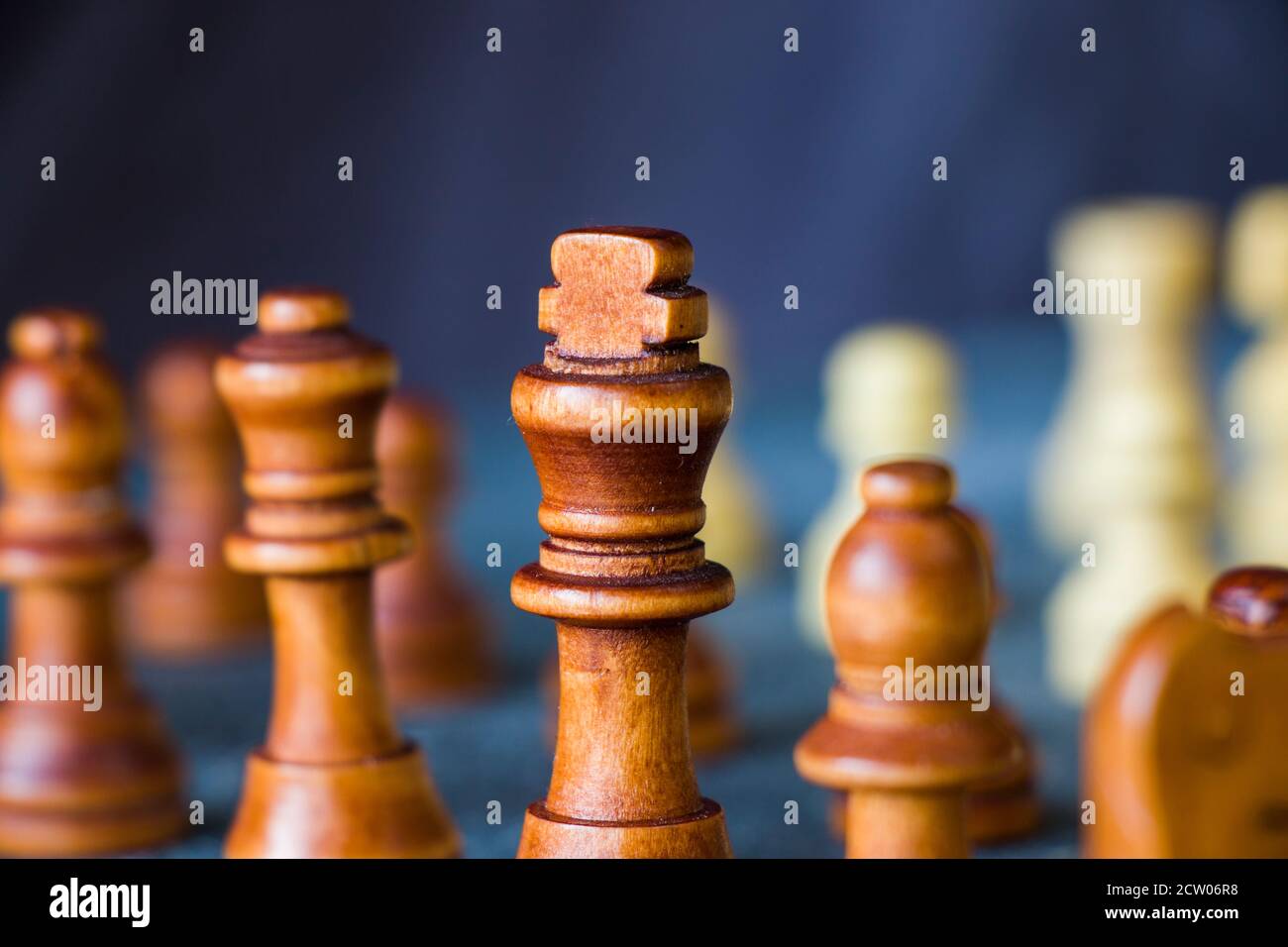 Checkmate and chess figures close-up, boardgame Stock Photo - Alamy