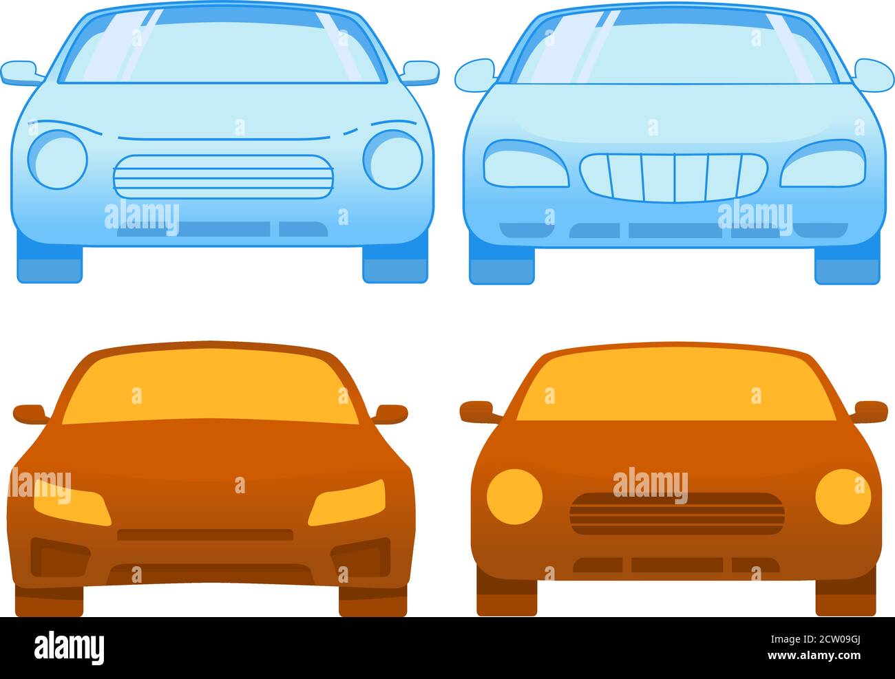 Car front view icon. Flat vector. Isolated on a white background Stock ...