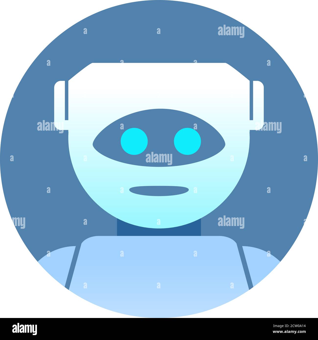 Irtificial intelligence. Robot assistant. Chatbot icon. Flat vector. Stock Vector