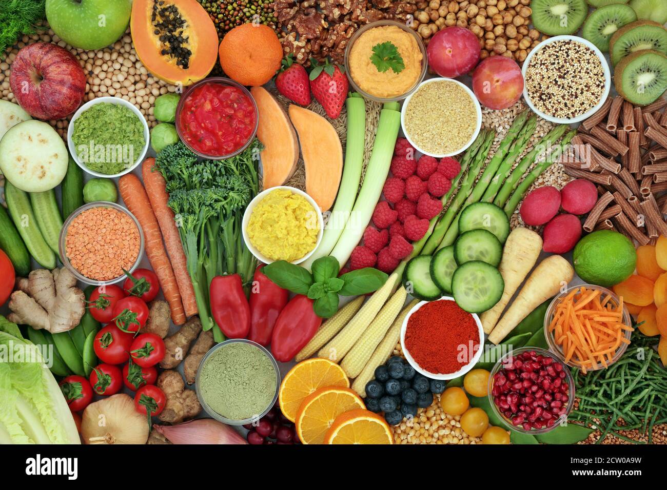 Large collection of the worlds healthiest foods very high in