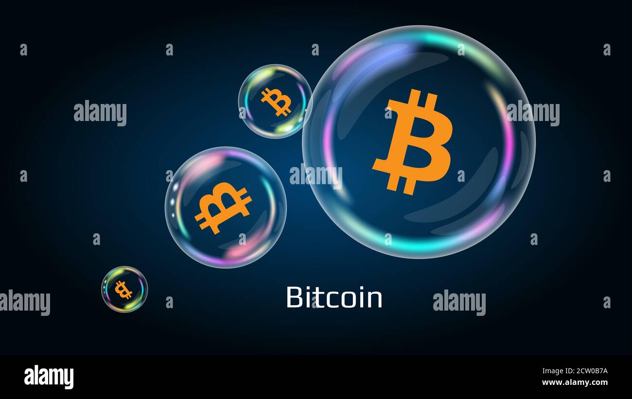 Bitcoin BTC token symbol in soap bubble. The financial pyramid will burst  soon and destroyed Stock Photo - Alamy