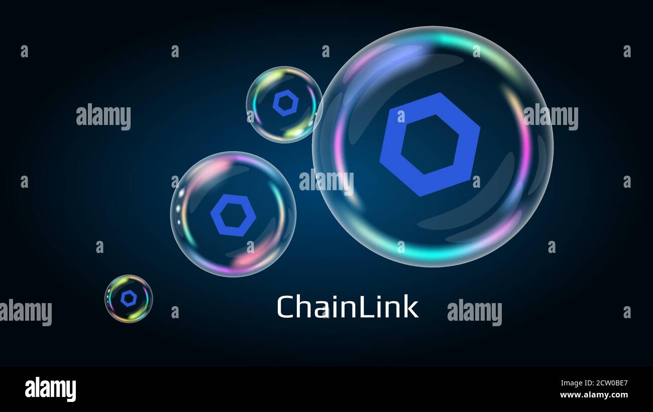 ChainLink token symbol of the DeFi project in a digital circle with a  cryptocurrency theme on a blue background. Link cryptocurrency icon Stock  Vector Image & Art - Alamy