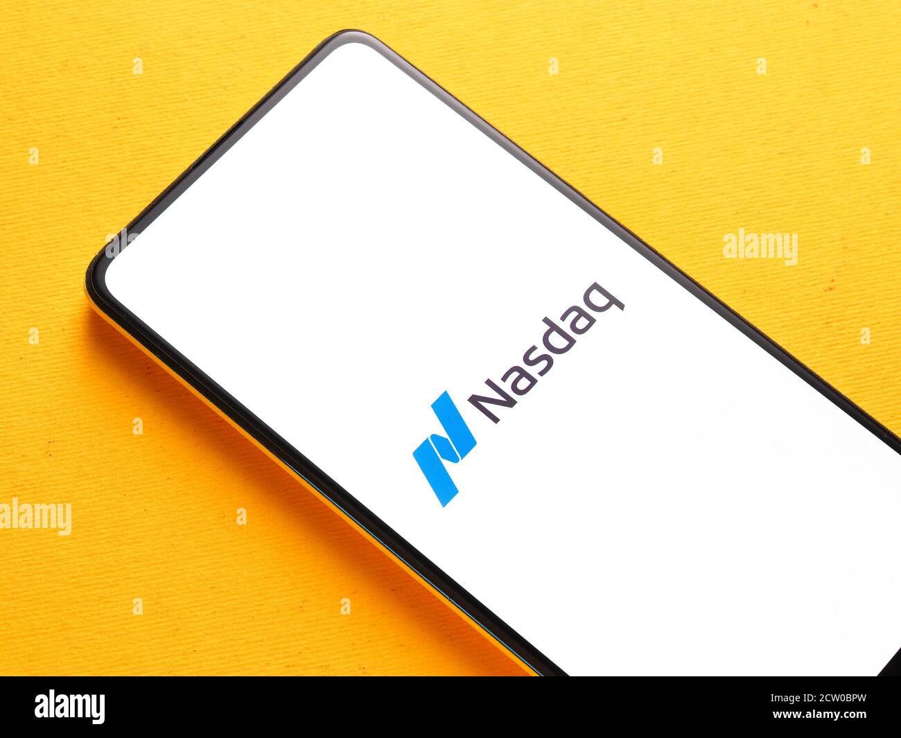 Assam India September 12 2020 Nasdaq Logo On Phone Screen Stock Image Stock Photo Alamy