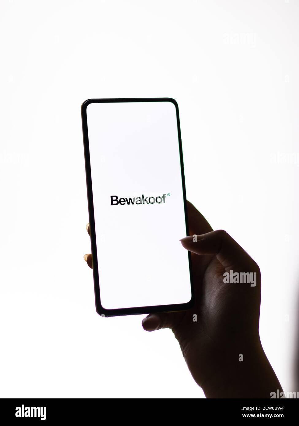 Assam, india - September 12, 2020 : Bewakoof logo on phone screen stock image. Stock Photo