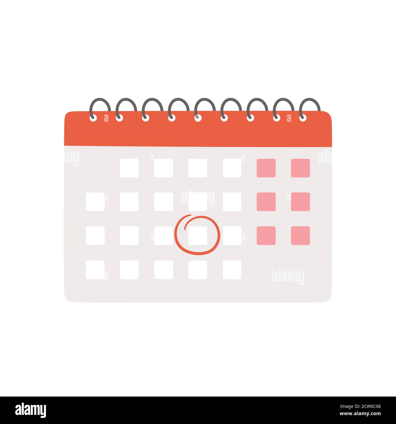 Sleect Calendar Calendar with selected date. Isolated vector illustration Stock Vector ...