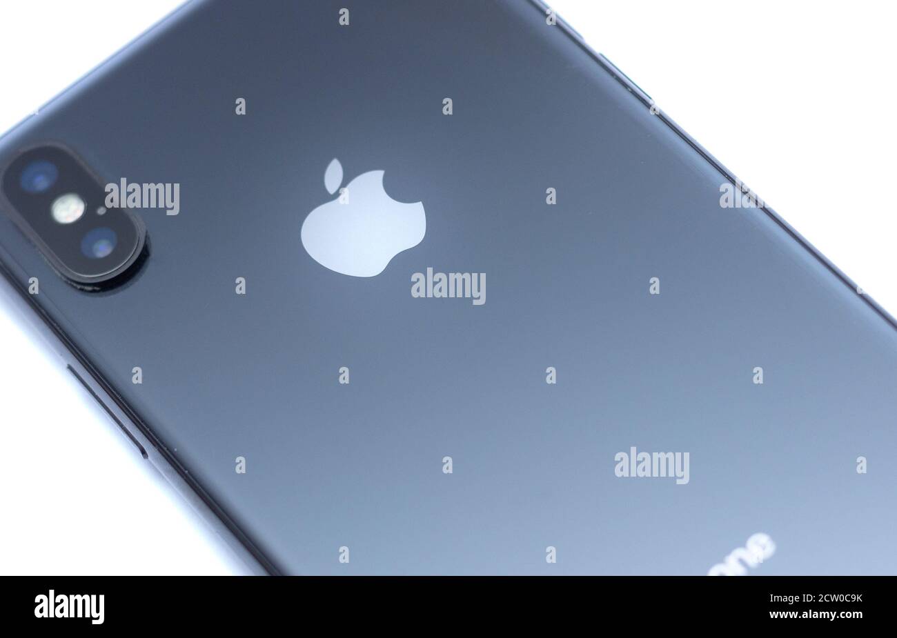 GERMANY, HAMM, 20.02.2020: Black iPhone X logo, back panel with logo Stock  Photo - Alamy
