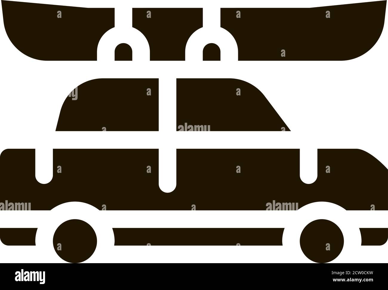 Car Driven Boat Canoeing Icon Vector Illustration Stock Vector Image ...
