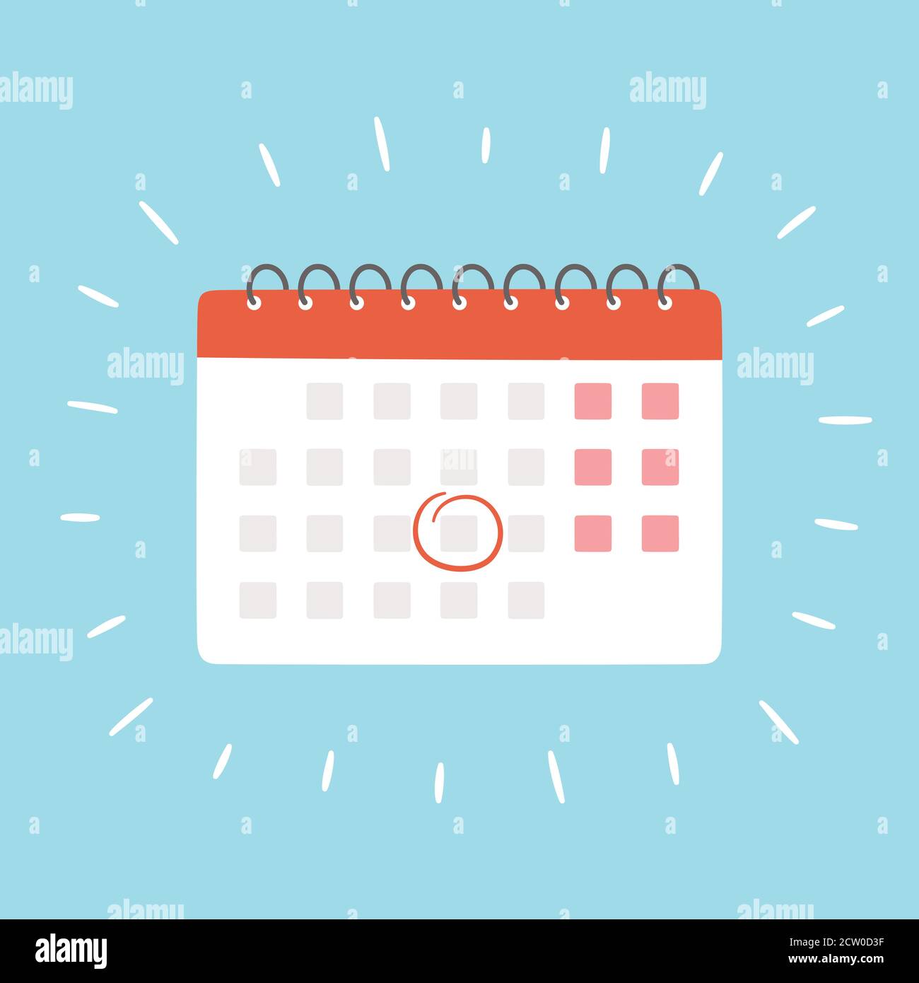 Sleect Calendar Calendar with selected date. Vector illustration Stock Vector Image ...