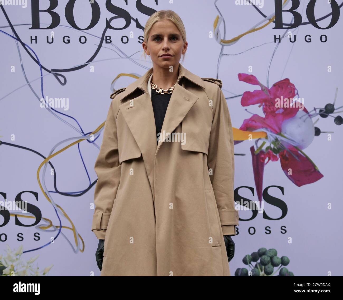 Caroline Daur special guest at Hugo Boss fashion show during Milan Fashion  Week Fall/Winter 2020/2021 collections. (Photo by Luca Ponti/Pacific Press  Stock Photo - Alamy