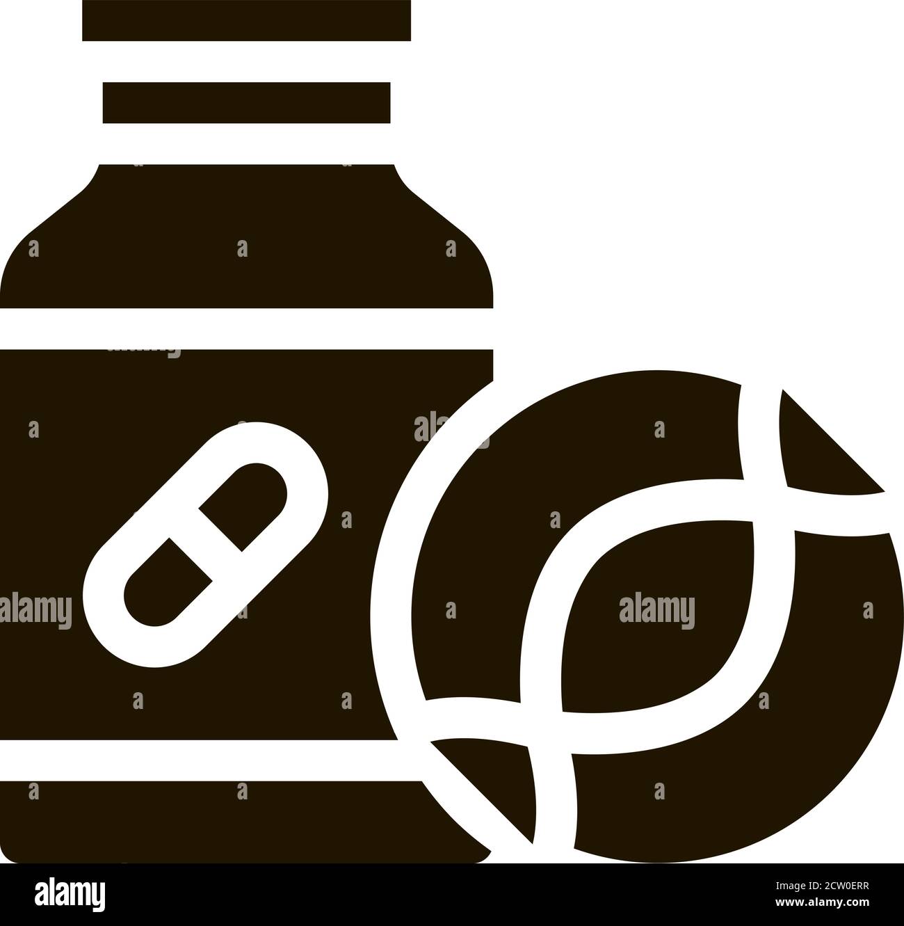 Medical Pill Bottle Biohacking Icon Vector Illustration Stock Vector